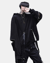 Ribbon Hoodie Black, M - Streetwear Hoodie - Slick Street