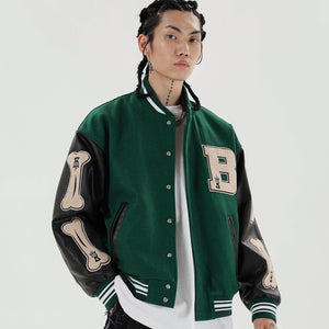 B Bone Bomber Jacket ,  - Streetwear Jackets - Slick Street