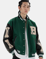 B Bone Bomber Jacket Green, XS - Streetwear Jackets - Slick Street