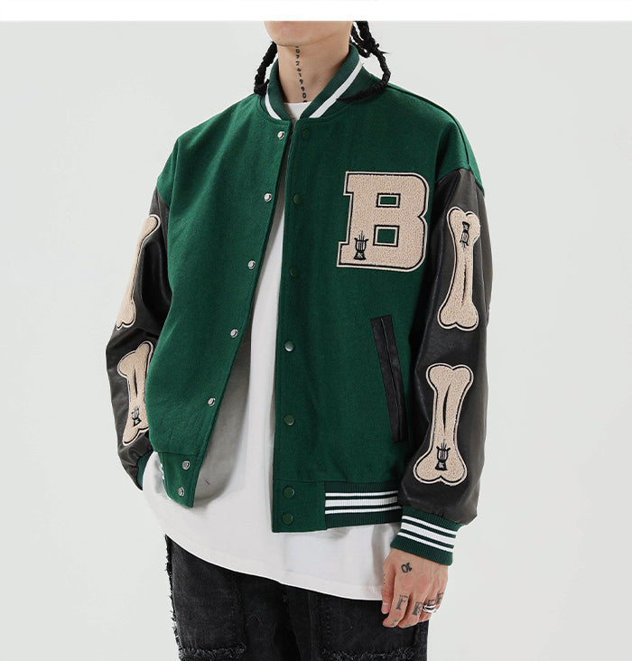 B Bone Bomber Jacket ,  - Streetwear Jackets - Slick Street