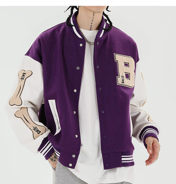 B Bone Bomber Jacket ,  - Streetwear Jackets - Slick Street