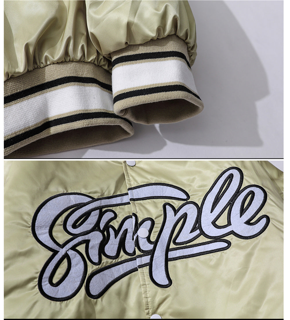 Shop 2022-23FW Short Street Style Bi-color Plain Logo Varsity Jackets by  MKSelectstore