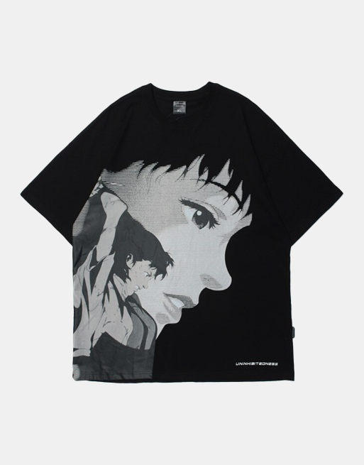 Anime Girl T-Shirt Black, M - Streetwear T-Shirts - Slick Street