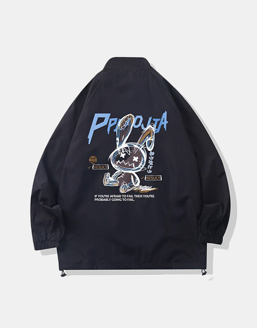 PPOJIA Windbreaker Jacket Black, XS - Streetwear Jackets - Slick Street