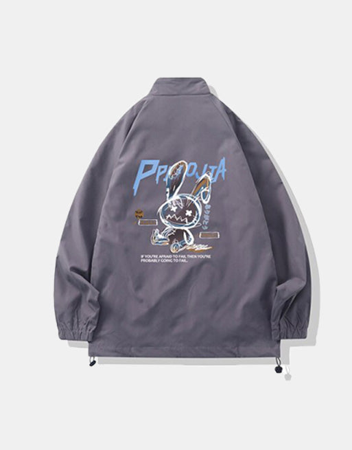 PPOJIA Windbreaker Jacket Dark Grey, XS - Streetwear Jackets - Slick Street