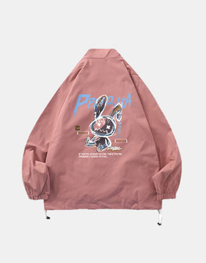 PPOJIA Windbreaker Jacket Pink, XS - Streetwear Jackets - Slick Street