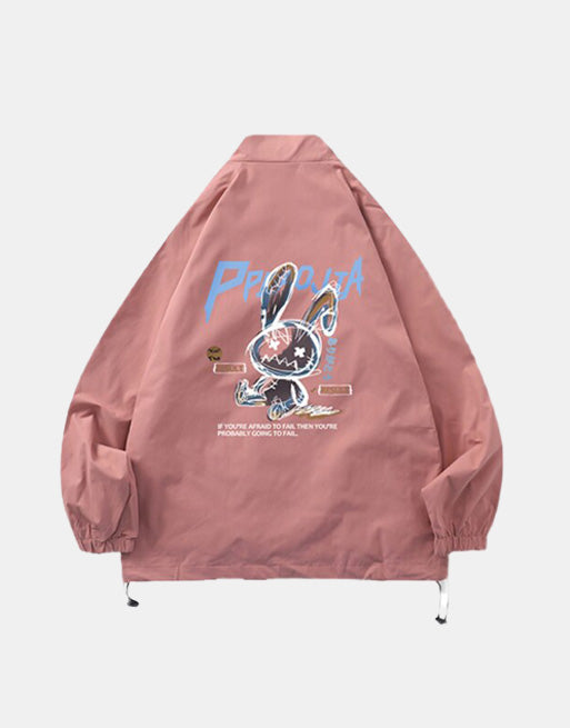 PPOJIA Windbreaker Jacket Pink, XS - Streetwear Jackets - Slick Street
