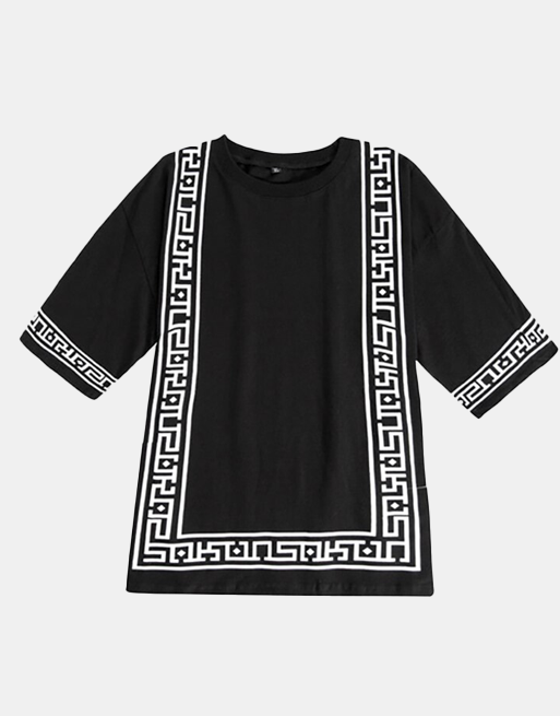 Japanese Pattern T-Shirt Black, XXL - Streetwear T-Shirts - Slick Street
