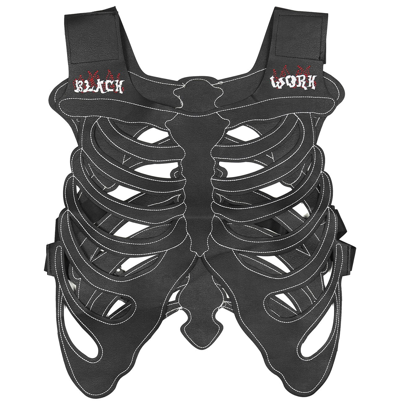 Black Work Skeleton Vest ,  - Streetwear Vest - Slick Street