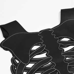 Black Work Skeleton Vest ,  - Streetwear Vest - Slick Street