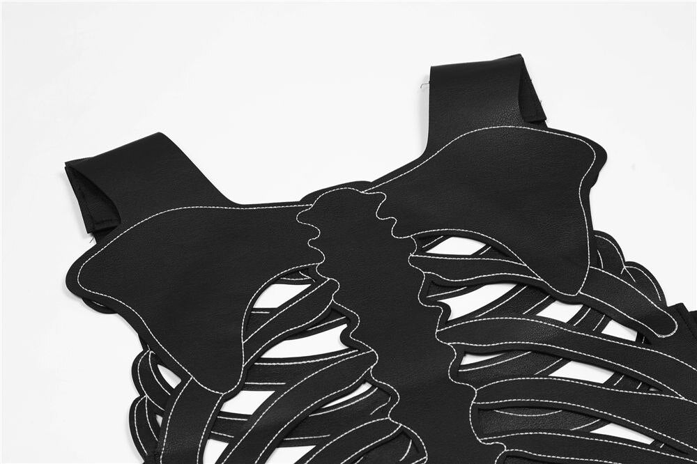 Black Work Skeleton Vest ,  - Streetwear Vest - Slick Street