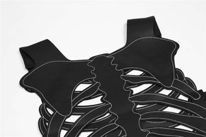 Black Work Skeleton Vest ,  - Streetwear Vest - Slick Street