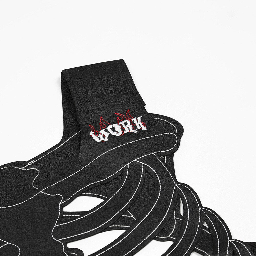 Black Work Skeleton Vest ,  - Streetwear Vest - Slick Street