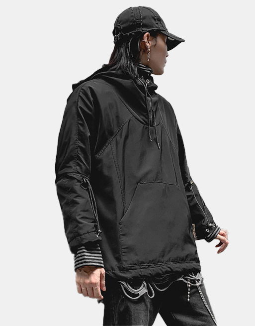 Dark Pullover Jacket Black, L - Streetwear Jackets - Slick Street