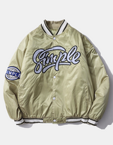 Simple Varsity Jacket Khaki, XS - Streetwear Jackets - Slick Street