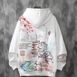 Sakura Temple Graphic Hoodie White, XS - Streetwear Hoodie - Slick Street