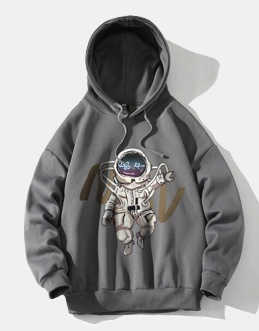 NV Astronaut Hoodie Dark Grey, M - Streetwear Hoodie - Slick Street