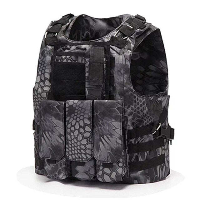 Tactical Camo Vest Grey, One Size - Streetwear Vest - Slick Street