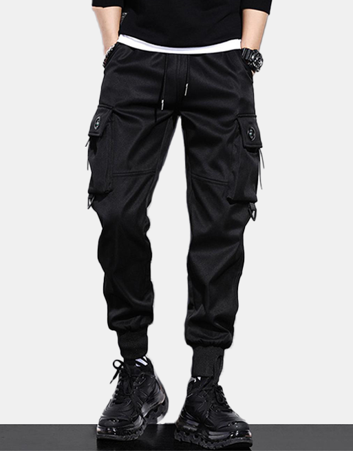 Poly Cargo Pants XS, Black - Streetwear Cargo Pants - Slick Street