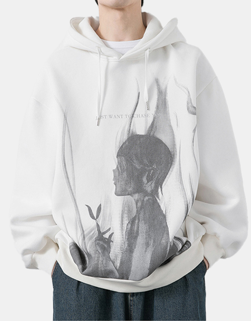 Harajuku Hoodie White, XS - Streetwear Hoodie - Slick Street