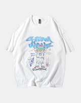STEAM WAVE T-Shirt White, XS - Streetwear Tops - Slick Street