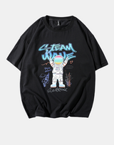 STEAM WAVE T-Shirt Black, XS - Streetwear Tops - Slick Street