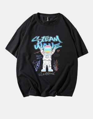 STEAM WAVE T-Shirt Black, XS - Streetwear Tops - Slick Street