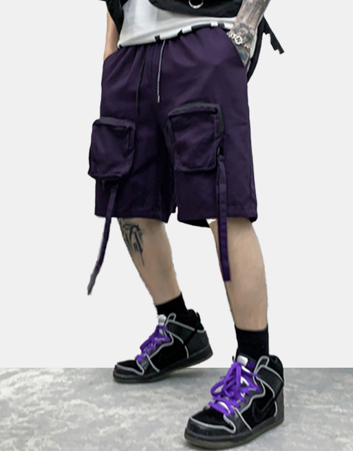 C21 Shorts Purple, XS - Streetwear Shorts - Slick Street