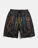 DISOUT Paint Dripping Shorts Black, XS - Streetwear Shorts - Slick Street