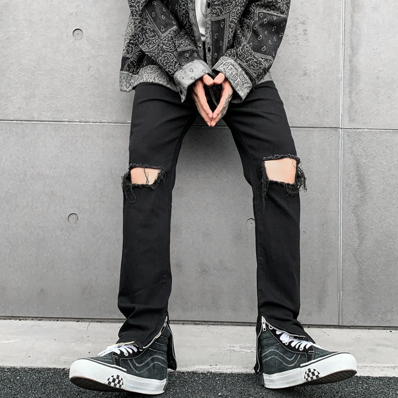 Basic Ripped Jeans ,  - Streetwear Jeans - Slick Street