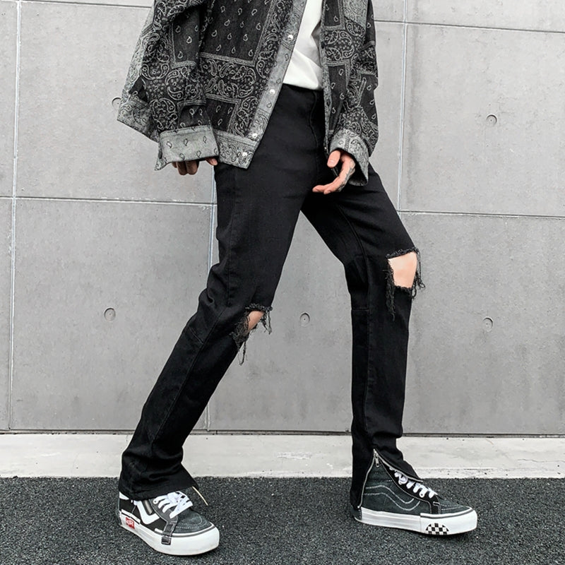 Basic Ripped Jeans ,  - Streetwear Jeans - Slick Street