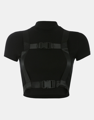 Slim Ribbon T-Shirt Black, XS - Streetwear Tops - Slick Street