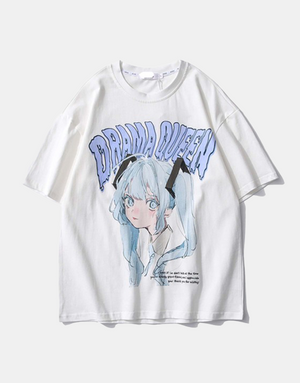 Drama Queen T-Shirt White, XS - Streetwear T-Shirts - Slick Street