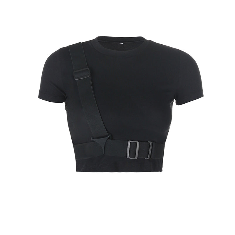 Techwear Black T-Shirt ,  - Streetwear Tops - Slick Street