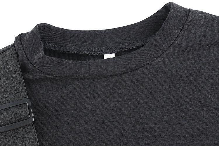 Techwear Black T-Shirt ,  - Streetwear Tops - Slick Street