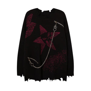 SKULL STAR Sweater , - Streetwear Sweatshirts - Slick Street