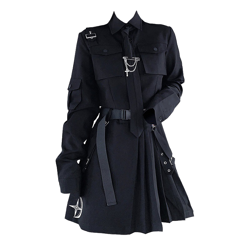 Dark Gothic Exposed Waist Skirt Suit ,  - Streetwear Jackets - Slick Street