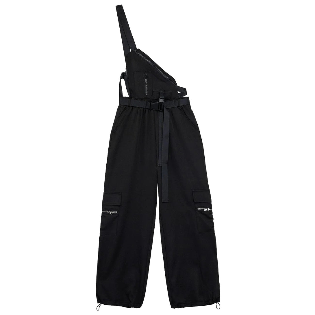 Black Cargo Overalls ,  - Streetwear Cargo Pants - Slick Street