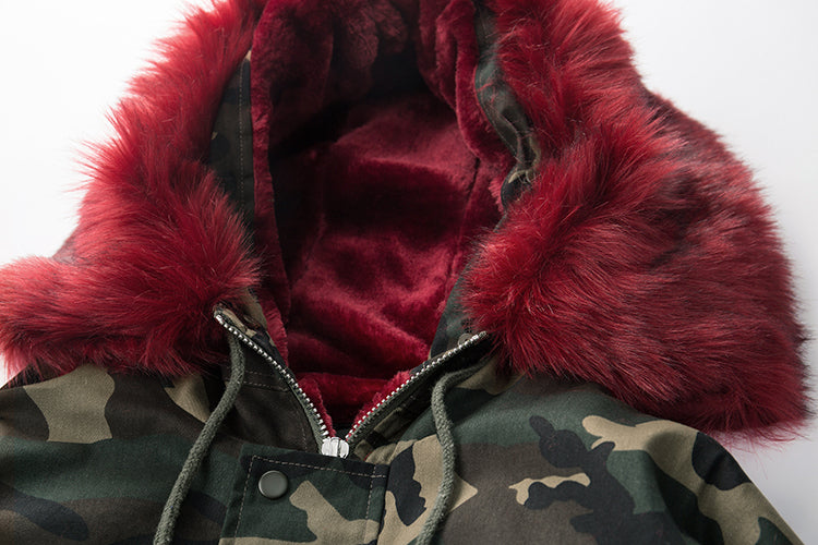 REDxFur Parka Coat with Fur ,  - Streetwear Coats - Slick Street
