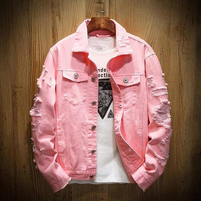 Distressed Denim Jacket ,  - Streetwear Jackets - Slick Street