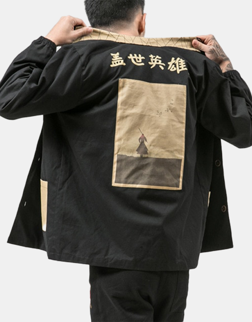 Kanji Hero Jacket Black, XS - Streetwear Jackets - Slick Street