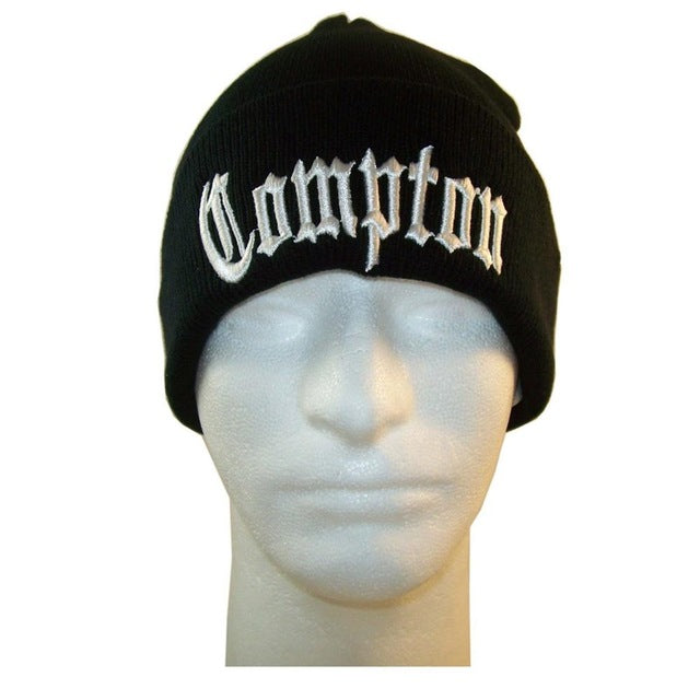 Black Compton Beanie Default Title,  - Streetwear Hats - Slick Street