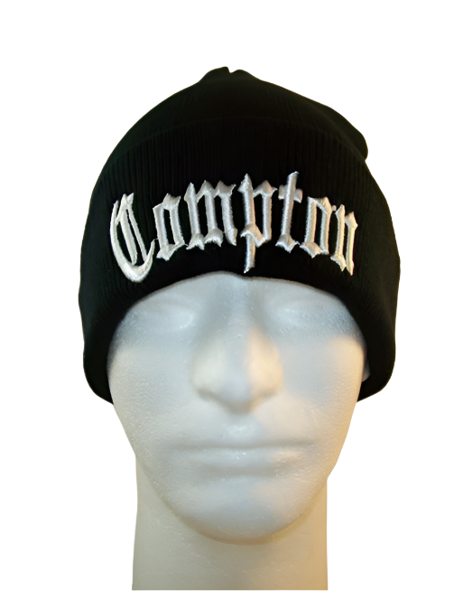 Black Compton Beanie ,  - Streetwear Hats - Slick Street