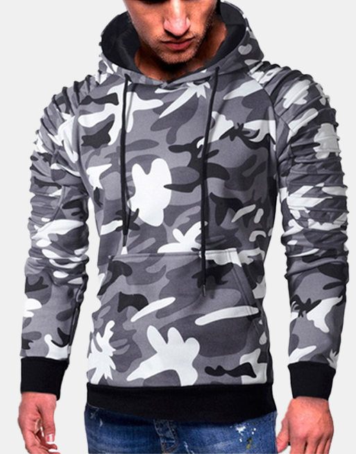 Camouflage Knight Hoodie Grey, XS - Streetwear Hoodie - Slick Street