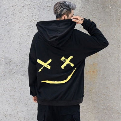 Faded Hoodie Black, S - Streetwear Hoodie - Slick Street