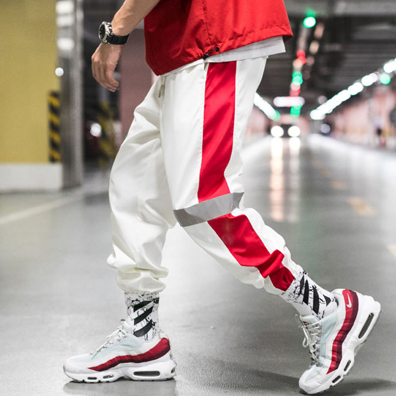 Side Striped Reflective Joggers ,  - Streetwear Joggers - Slick Street