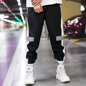 Side Striped Reflective Joggers ,  - Streetwear Joggers - Slick Street