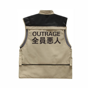 OUTRAGE Vest , - Streetwear Vest - Slick Street